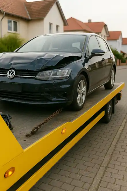 Defektes Auto wird in Bietigheim-Bissingen abgeschleppt – unser Autoankauf bietet auch für beschädigte Fahrzeuge attraktive Angebote.